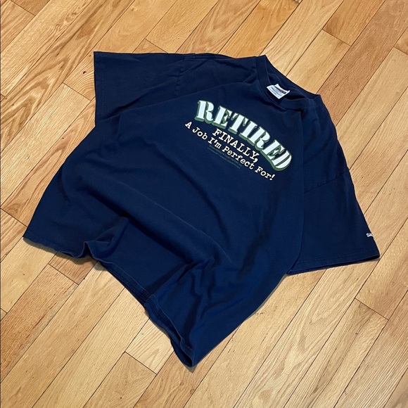 Tultex Dark Blue Retired Graphic Tee - Picture 5 of 5